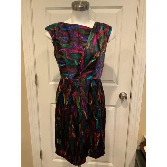 Milly Multicolor Feather Sleeveless Dress, Size 2 (US) - Picture 1 of 8